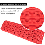 2PC/SET RED Traction Boards Recovery Tracks Tire Ladder 4WD Recovery Mat for 4X4 Offroad Sand Snow Mud Track