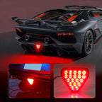 F1 RED TRIANGLE BRAKE LIGHT FLASHING LED Rear 3rd Third Brake light Strobe Flashing Tail Brake Stop Light-1PC