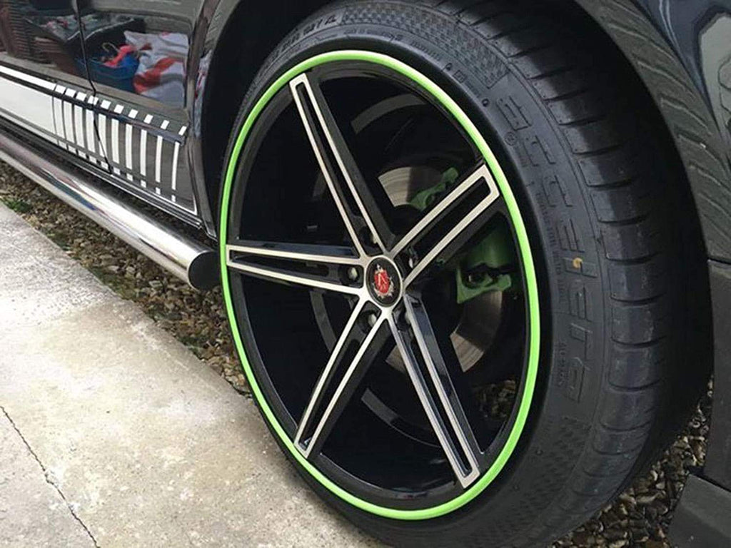 (GREEN TYRE Guard) Car Tyre Guard Edge Protector Universal Beading Alloy Wheel Edge Ring Rim Protectors Tyres Tire Guard Rubber Moulding Sticker Attractive Strip