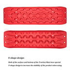 2PC/SET RED Traction Boards Recovery Tracks Tire Ladder 4WD Recovery Mat for 4X4 Offroad Sand Snow Mud Track