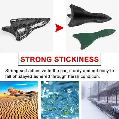 10Pcs Carbon Style 2 Fin Air Vortex Generator Diffuser Shark Fin Set Kit Compatible with Spoiler Roof Wing Pointed 10PCS Auto Accessories Attractive Shark Fin