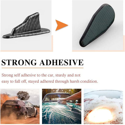 10Pcs Carbon Fin Air Vortex Generator Diffuser Shark Fin Set Kit Compatible with Spoiler Roof Wing Pointed Universal