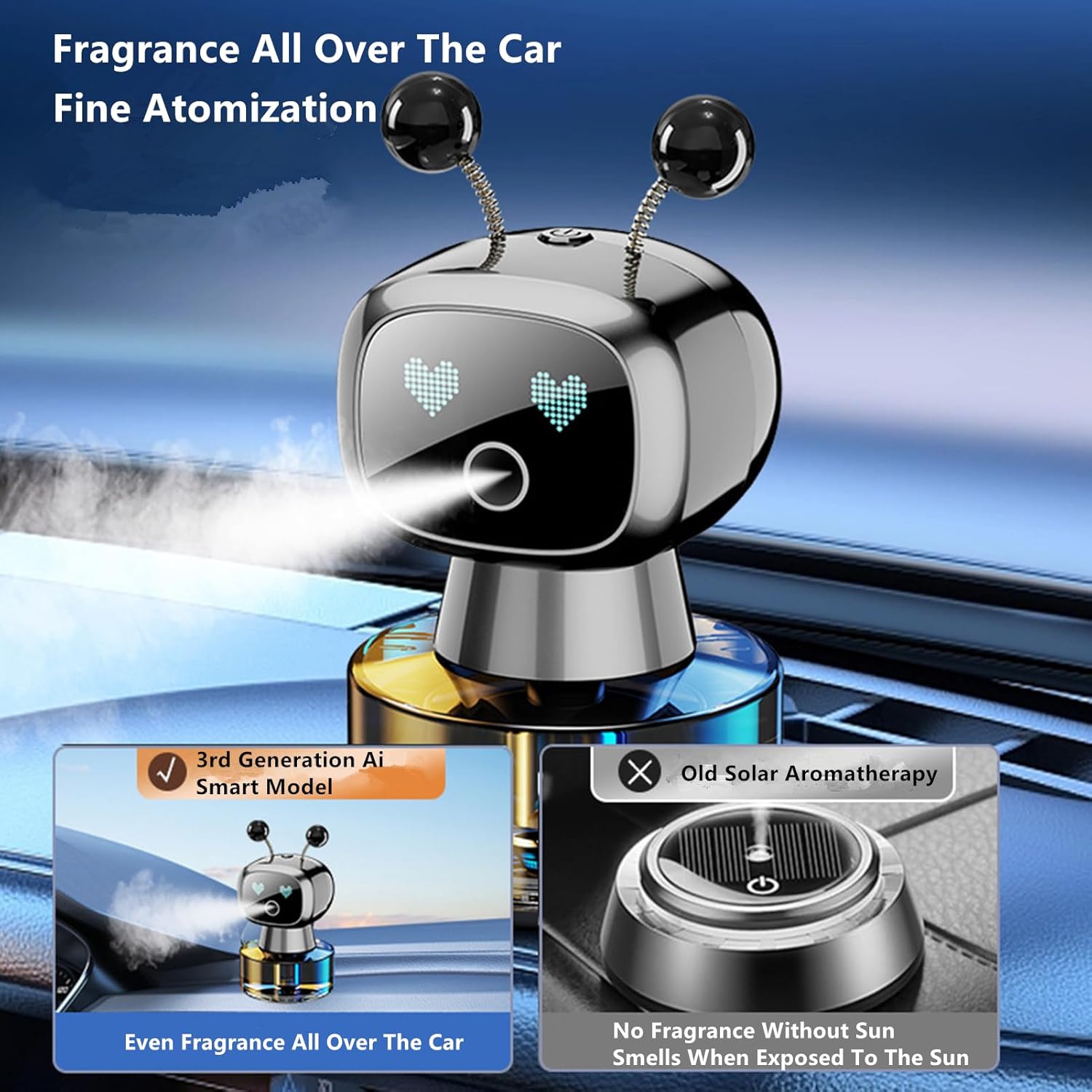 Smart Robot BLACK Air Fresheners Automatic Car Air Freshener Diffuser Aromatherapy Spray Perfume Diffuser