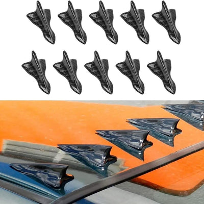 10Pcs Carbon Style 2 Fin Air Vortex Generator Diffuser Shark Fin Set Kit Compatible with Spoiler Roof Wing Pointed 10PCS Auto Accessories Attractive Shark Fin