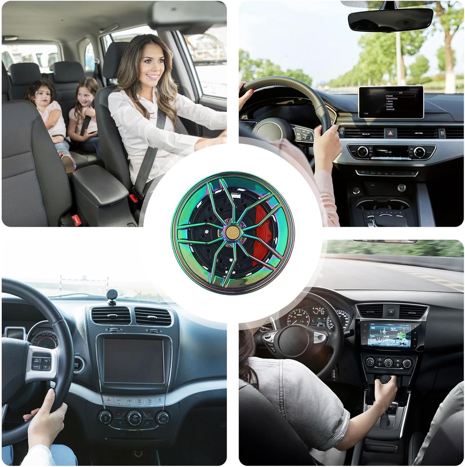 MULTI Alloy Wheel AC Vent Clips Freshener hub Air Outlet Car Diffuser Vent Clip Car Interior Decor Freshener With Organic Fragrance-1PC