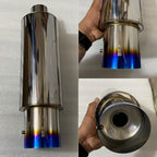 UNIVERSAL FOR ALL CAR Stainless-STEEL HKS SINGLE ROUND TIP Exhaust Muffler Silencer Burnt Tip HKS Muffler Car Exhaust System Loud Exhaust MUFFLER 1PC