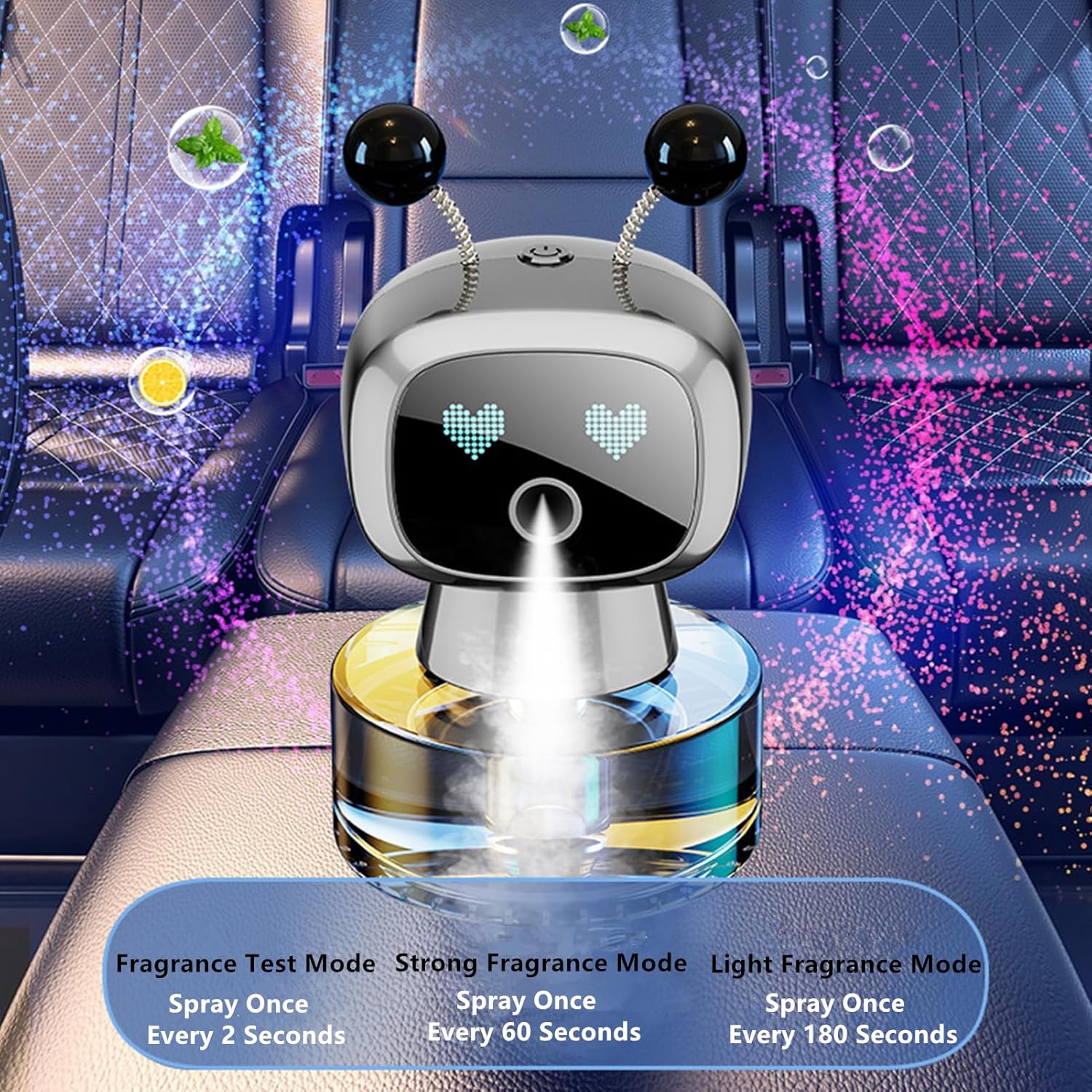 Smart Robot BLACK Air Fresheners Automatic Car Air Freshener Diffuser Aromatherapy Spray Perfume Diffuser