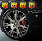 (4PC) - Abarth Wheel Logo - (56mm 2INCH) Abarth Sign Emblem Car Wheel Center Hub Cap Caps Badge Sticker Decal Attractive Sticker