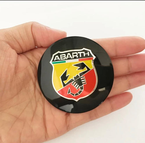 (4PC) - Abarth Wheel Logo - (56mm 2INCH) Abarth Sign Emblem Car Wheel Center Hub Cap Caps Badge Sticker Decal Attractive Sticker