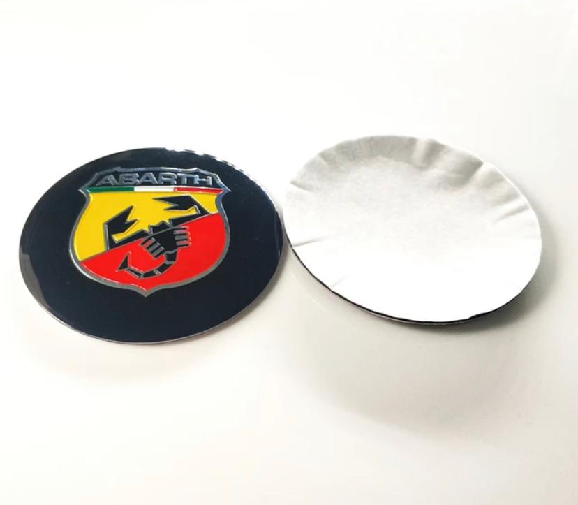 (4PC) - Abarth Wheel Logo - (56mm 2INCH) Abarth Sign Emblem Car Wheel Center Hub Cap Caps Badge Sticker Decal Attractive Sticker