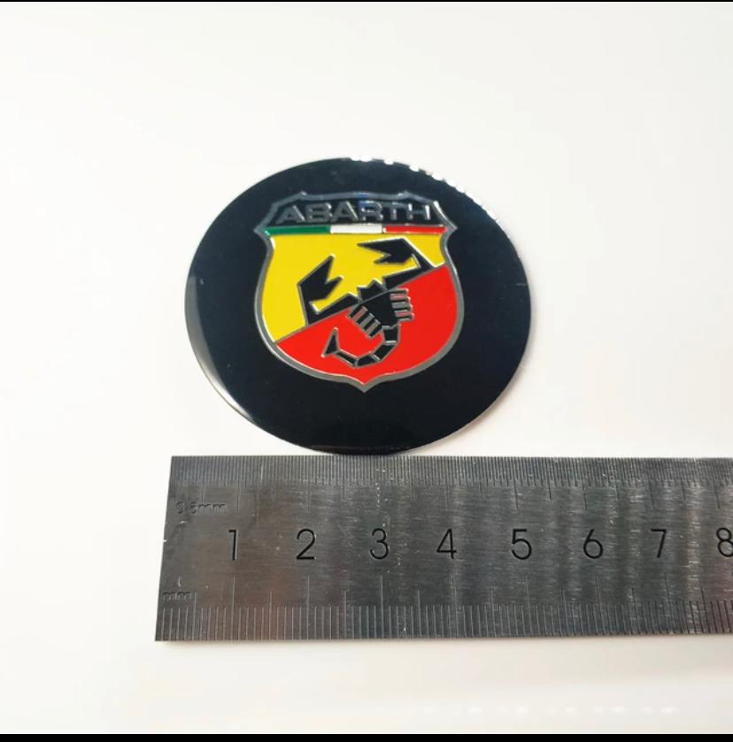 (4PC) - Abarth Wheel Logo - (56mm 2INCH) Abarth Sign Emblem Car Wheel Center Hub Cap Caps Badge Sticker Decal Attractive Sticker