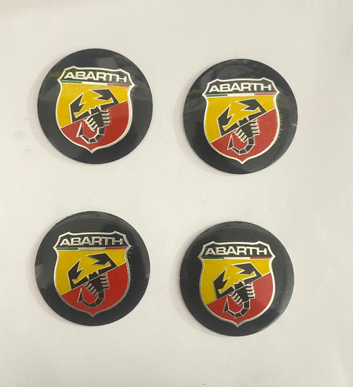 (4PC) - Abarth Wheel Logo - (56mm 2INCH) Abarth Sign Emblem Car Wheel Center Hub Cap Caps Badge Sticker Decal Attractive Sticker