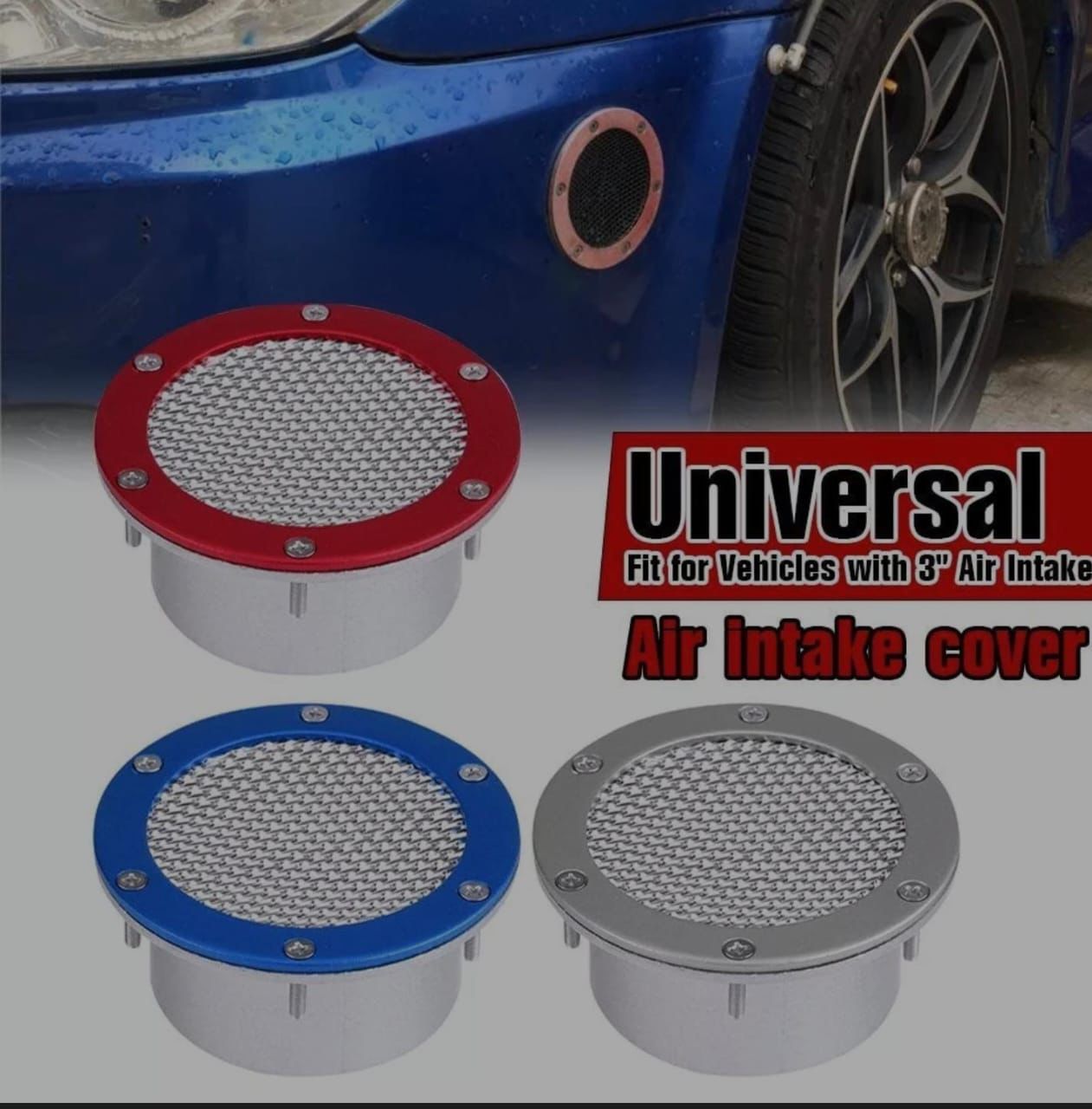 Vent Inlet, Bumper Air Duct, Universal Metal Replacement Durable Vent Inlet, Grille Vent Inlet, for All Cars Automotive Universal Air Duct Filter