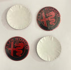 Red Alfa Romeo Logo - (56mm 2INCH) Abarth Sign Emblem Car Wheel Center Hub Cap Caps Badge Sticker Decal Sticker 4 Pieces