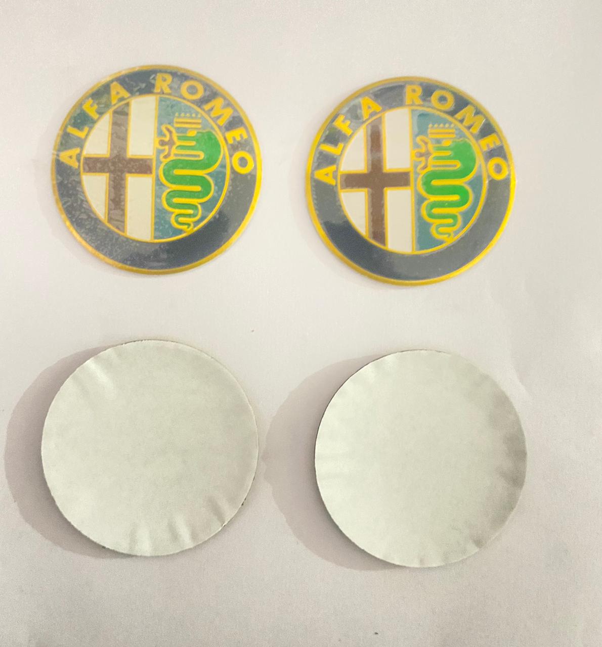 Green ALFA Romeo Logo - (56mm 2INCH) Abarth Sign Emblem Car Wheel Center Hub Cap Caps Badge Sticker Decal Sticker 4 PC