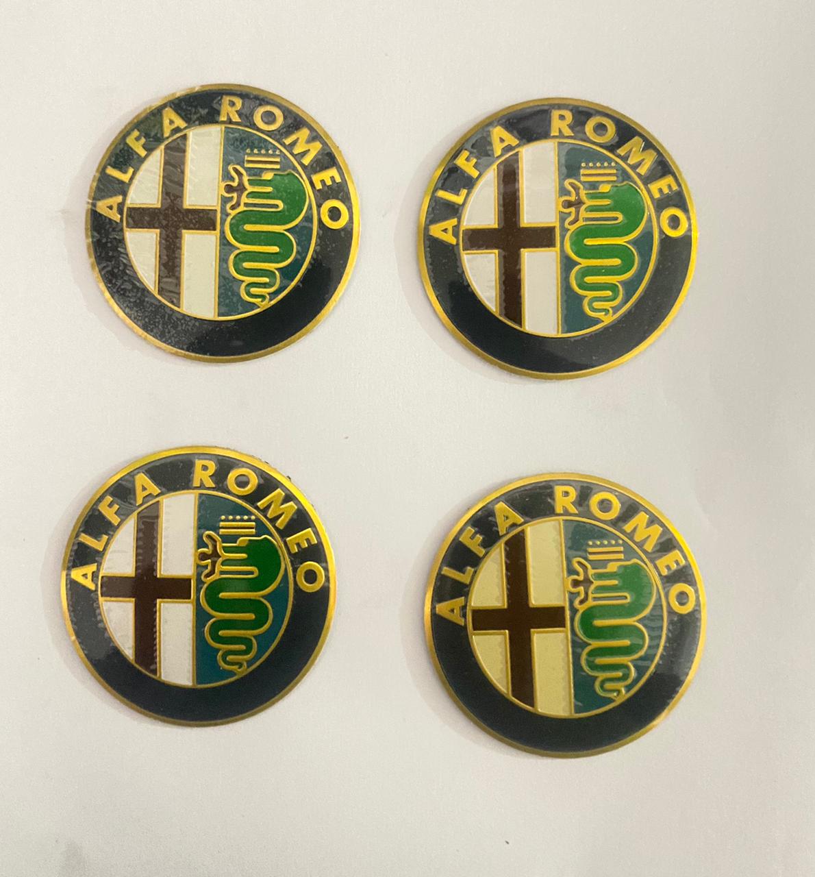 Green ALFA Romeo Logo - (56mm 2INCH) Abarth Sign Emblem Car Wheel Center Hub Cap Caps Badge Sticker Decal Sticker 4 PC