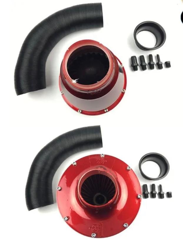 RED K N Apollo AIR Intake Filter K N Apollo Flow Air Filter Universal Air Intake Kit System CIS (Closed Intake System) Suitable For Diesel Petrol Vehicles High-Flow Air Filter