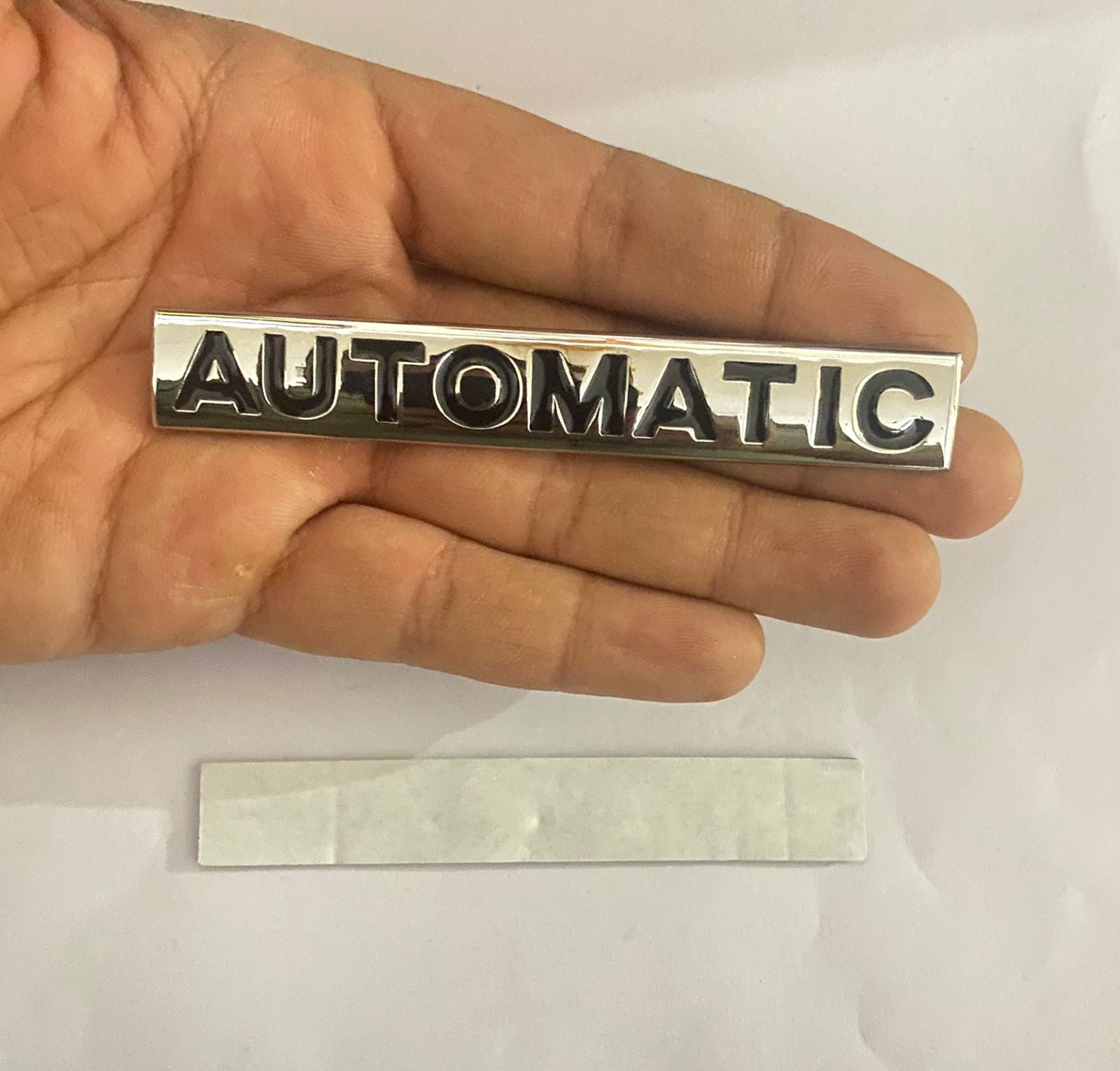 Chrome-Black Automatic-3D Sticker (10cmx1.5cm) Car Bike Laptop Automatic Logo Car Emblem 3D Badge Attractive CAR Sticker Auto Racing Sport Logo Grand Tourer Decal.