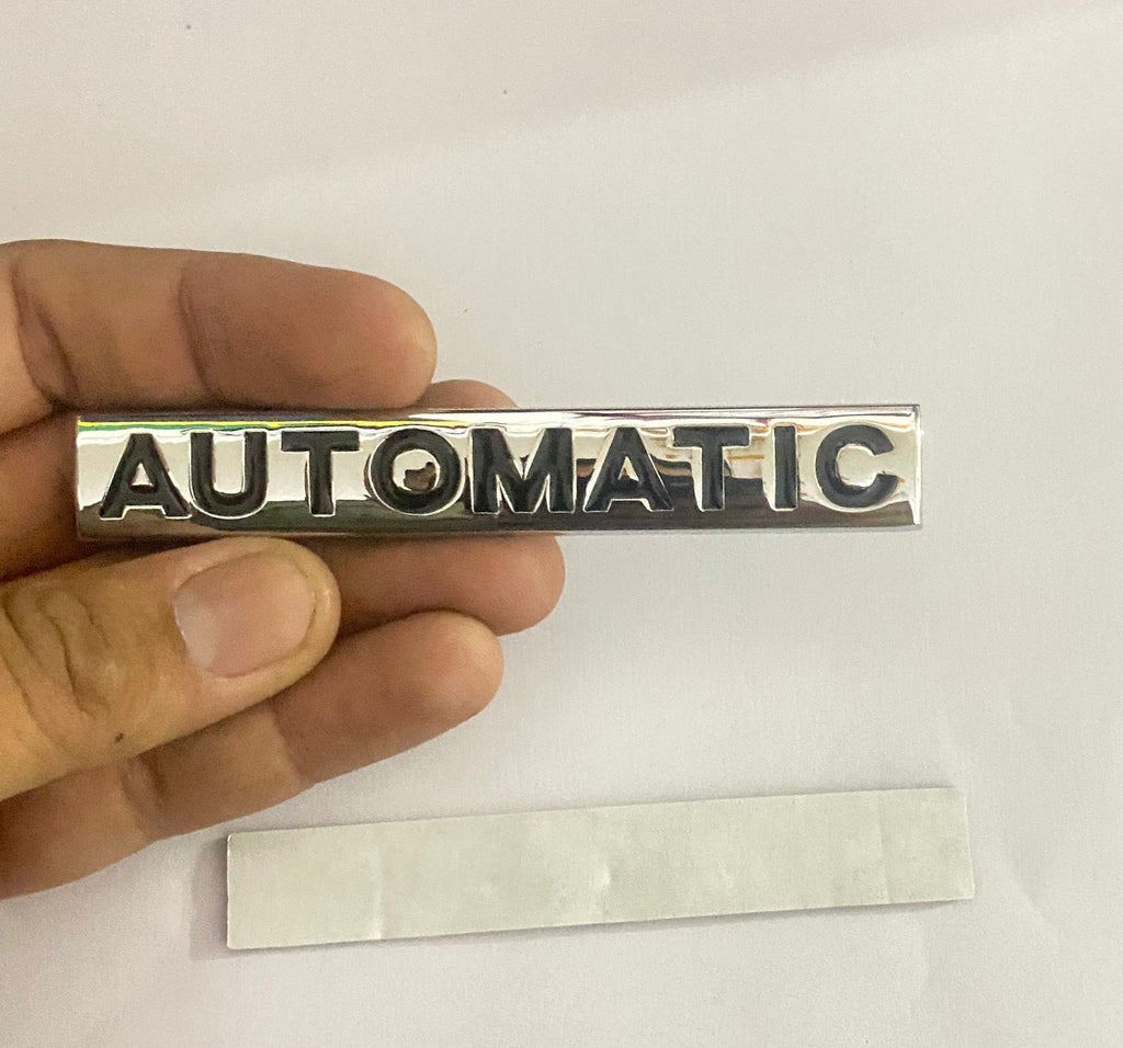 Chrome-Black Automatic-3D Sticker (10cmx1.5cm) Car Bike Laptop Automatic Logo Car Emblem 3D Badge Attractive CAR Sticker Auto Racing Sport Logo Grand Tourer Decal.