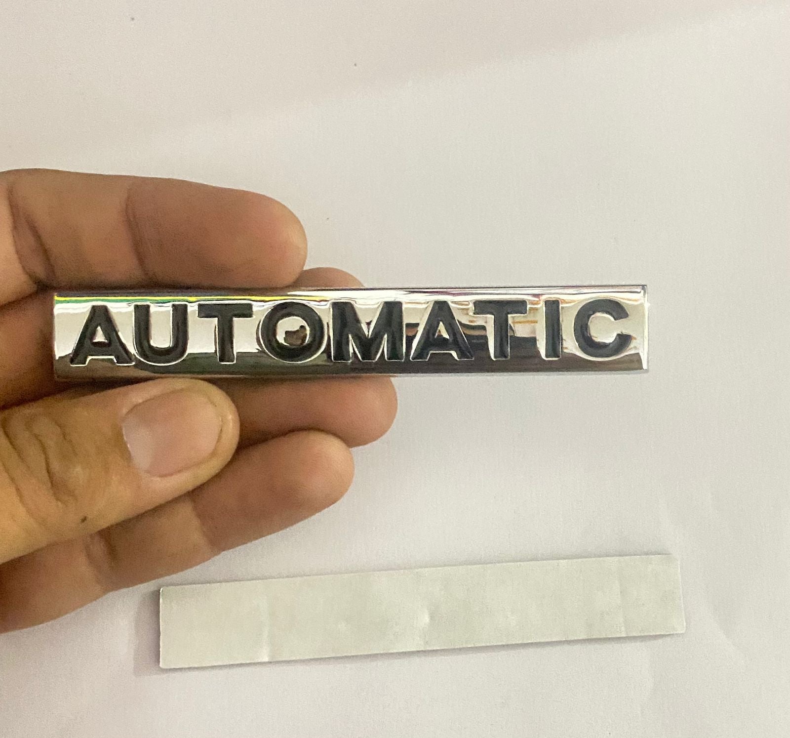 Chrome-Black Automatic-3D Sticker (10cmx1.5cm) Car Bike Laptop Automatic Logo Car Emblem 3D Badge Attractive CAR Sticker Auto Racing Sport Logo Grand Tourer Decal.