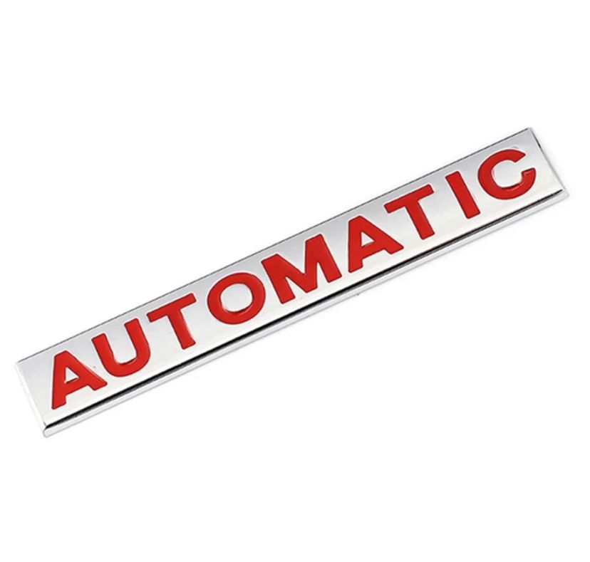 Chrome-RED Automatic-3D Sticker (10cmx1.5cm) Car Bike Laptop Automatic Logo Car Emblem 3D Badge Attractive CAR Sticker Universal Sport Logo Grand Tourer Decal.