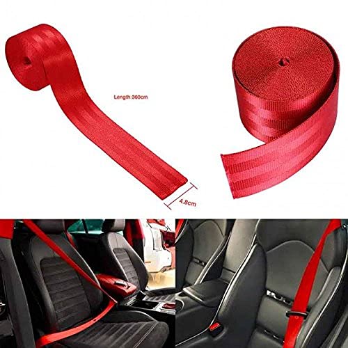 RED 3.6m 1PC, Car Seat Belt (Webbing Pad) Interior Accessory JDM DRIFTING SPORTS Universal For Car 3.6 Seat Belt, Car Accessories
