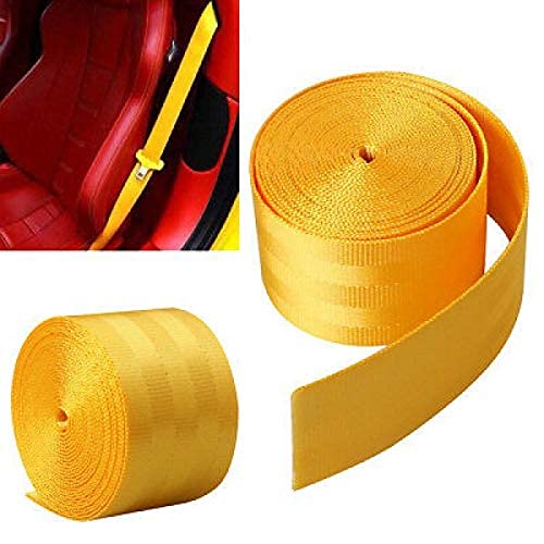 YELLOW 3.6m 1PC, Car Seat Belt (Webbing Pad) Interior Accessory JDM DRIFTING SPORTS Universal For Car 3.6 Seat Belt Webbing pad