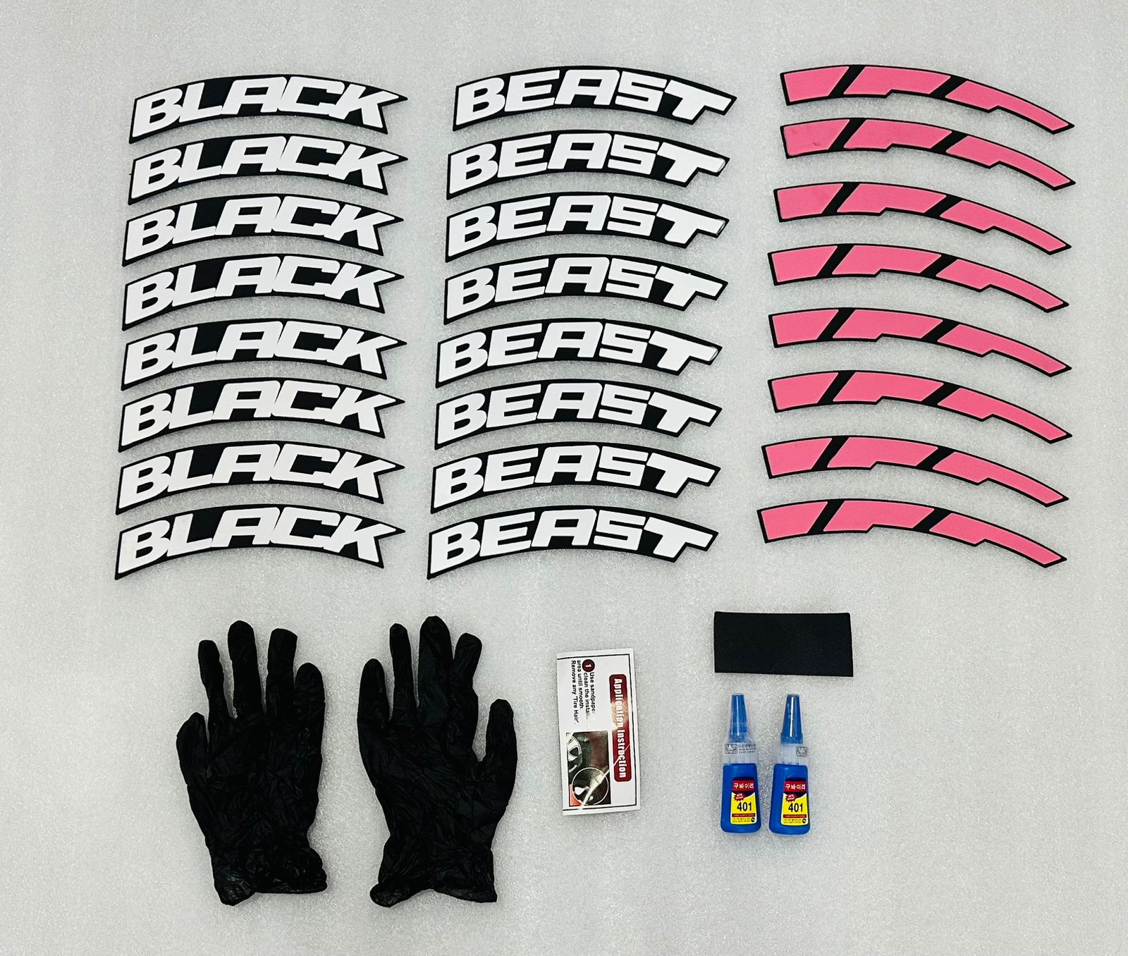 White Black Listed Tyre Sticker for 4 Tire Tyres Customized Permanent Rubber Tire Tyres Sticker Auto Accessories (2 Glue+2 Gloves Included)