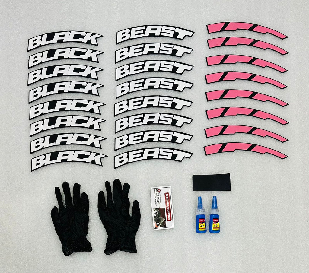 White Black Listed Tyre Sticker for 4 Tire Tyres Customized Permanent Rubber Tire Tyres Sticker Auto Accessories (2 Glue+2 Gloves Included)