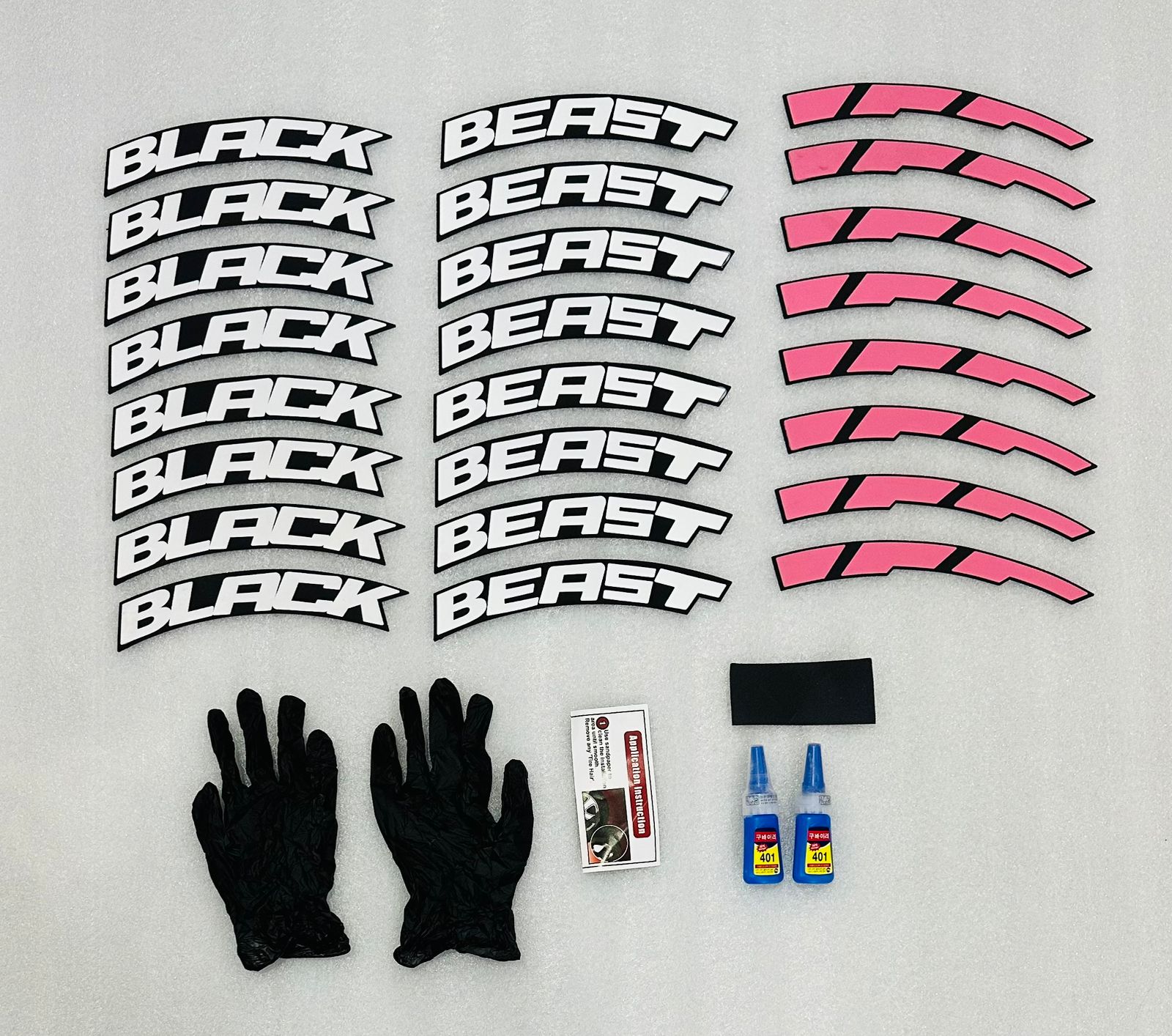 White Black Listed Tyre Sticker for 4 Tire Tyres Customized Permanent Rubber Tire Tyres Sticker Auto Accessories (2 Glue+2 Gloves Included)