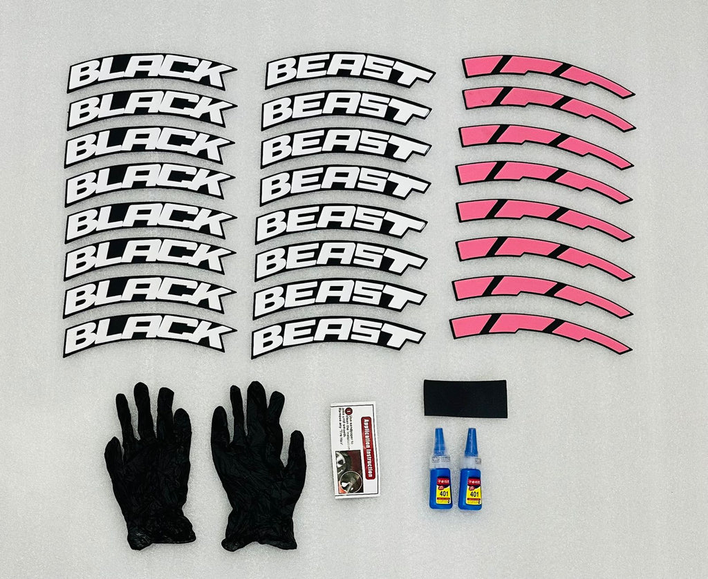 White Black Listed Tyre Sticker for 4 Tire Tyres Customized Permanent Rubber Tire Tyres Sticker Auto Accessories (2 Glue+2 Gloves Included)