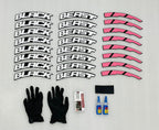 White Black Listed Tyre Sticker for 4 Tire Tyres Customized Permanent Rubber Tire Tyres Sticker Auto Accessories (2 Glue+2 Gloves Included)
