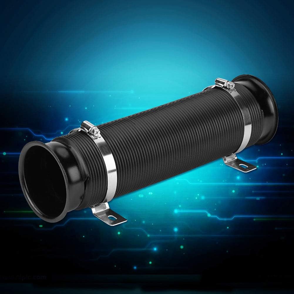BLACK Turbine Intake Guide Pipe Air Intake Pipe 76MM 3inch Adjustable flexible hose Car Cold Air Turbo Intake Inlet Pipe Flexible Intake Pipe Universal 1 PC