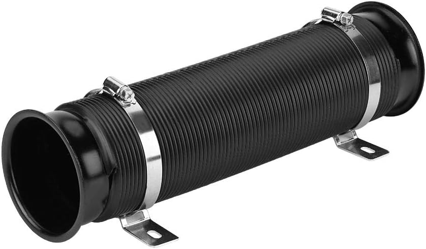BLACK Turbine Intake Guide Pipe Air Intake Pipe 76MM 3inch Adjustable flexible hose Car Cold Air Turbo Intake Inlet Pipe Flexible Intake Pipe Universal 1 PC
