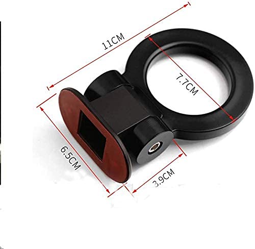Round Dummy Hook Car Bumper Tow Hook Universal Decorative Racing Style Trailer Hook Sticker Rear Tow Strap Tow Hook Towing Belt (Black PVC Round Dummy Hook)