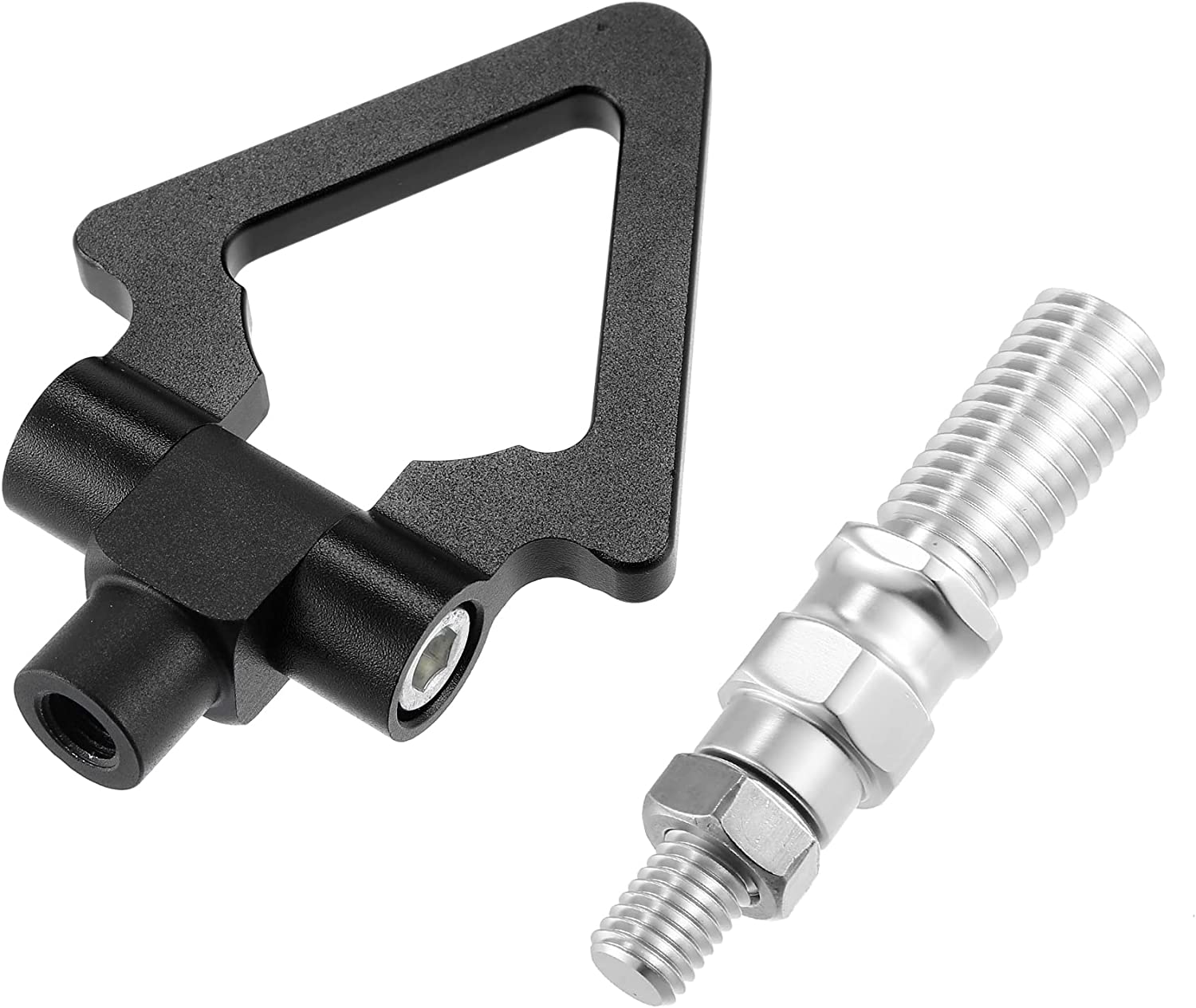 1PC, BLACK METAL TRIANGLE HOOK Auto Car Track Racing Front Rear Bumper Screw on Tow Hook Trailer Ring for BMW 3 5 7 Series Z3 Z4 for Mini Cooper Triangle
