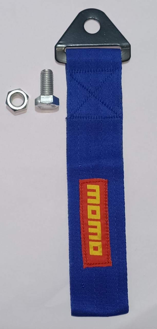 MOMO CAR Truck Tow Belt Strap BLUE Universal Front Rear Tow Strap Tow Hook Towing Belt (Nylon, 1000 kg Pull Capacity 1 Piece