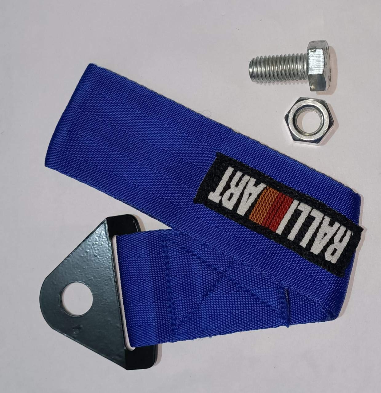 RALLIART CAR Truck Tow Belt Strap BLUE Universal Front Rear Tow Strap Tow Hook Towing Belt (Nylon, 1000 kg Pull Capacity 1 Piece