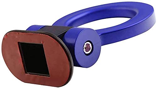 Round Dummy Hook Car Bumper Tow Hook Universal Decorative Racing Style Trailer Hook Sticker Rear Tow Strap Tow Hook Towing Belt (BLUE PVC Round Dummy Hook)