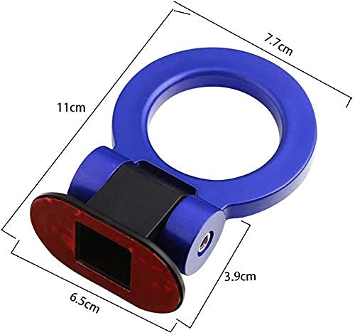 Round Dummy Hook Car Bumper Tow Hook Universal Decorative Racing Style Trailer Hook Sticker Rear Tow Strap Tow Hook Towing Belt (BLUE PVC Round Dummy Hook)