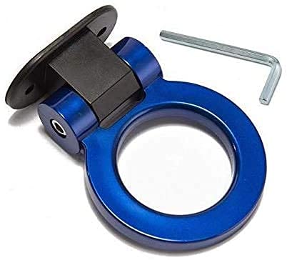 Round Dummy Hook Car Bumper Tow Hook Universal Decorative Racing Style Trailer Hook Sticker Rear Tow Strap Tow Hook Towing Belt (PVC Round Dummy Hook)