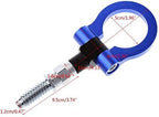 BLUE 1PC, Metal Round Hook JDM Racing Aluminum Triangle Tow Hooks Eyes Front Rear Japanese Car Auto Traile Rear Japanese Car Auto Trailer.