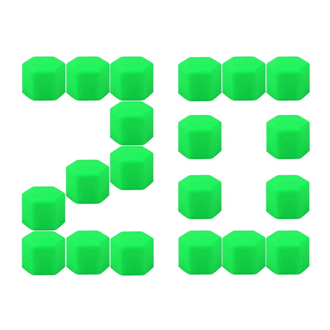 20pcs/Set Green Silicone car Wheel Nuts Bolts Cover dust Protective tyre Valve Screw Cap Cover (17mm) Green