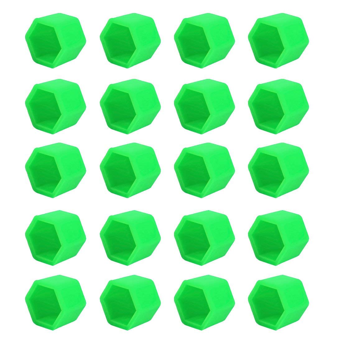 20pcs/Set Green Silicone car Wheel Nuts Bolts Cover dust Protective tyre Valve Screw Cap Cover (17mm) Green