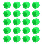 20pcs/Set Green Silicone car Wheel Nuts Bolts Cover dust Protective tyre Valve Screw Cap Cover (17mm) Green