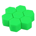 20pcs/Set Green Silicone car Wheel Nuts Bolts Cover dust Protective tyre Valve Screw Cap Cover (17mm) Green