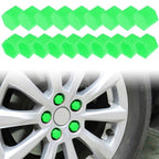 20pcs/Set Green Silicone car Wheel Nuts Bolts Cover dust Protective tyre Valve Screw Cap Cover (17mm) Green