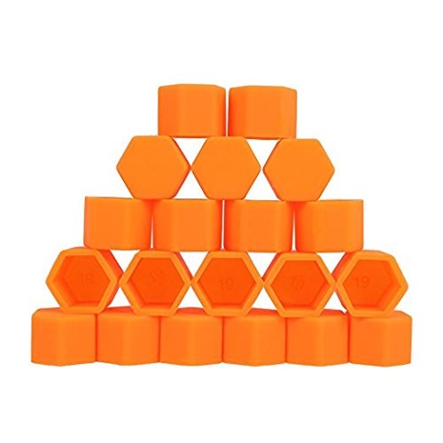 20pcs/Set ORANGE Silicone car Wheel Nuts Bolts Cover dust Protective tyre Valve Screw Cap Cover