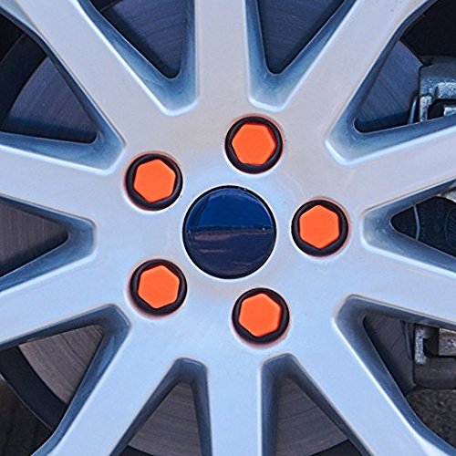 20pcs/Set ORANGE Silicone car Wheel Nuts Bolts Cover dust Protective tyre Valve Screw Cap Cover