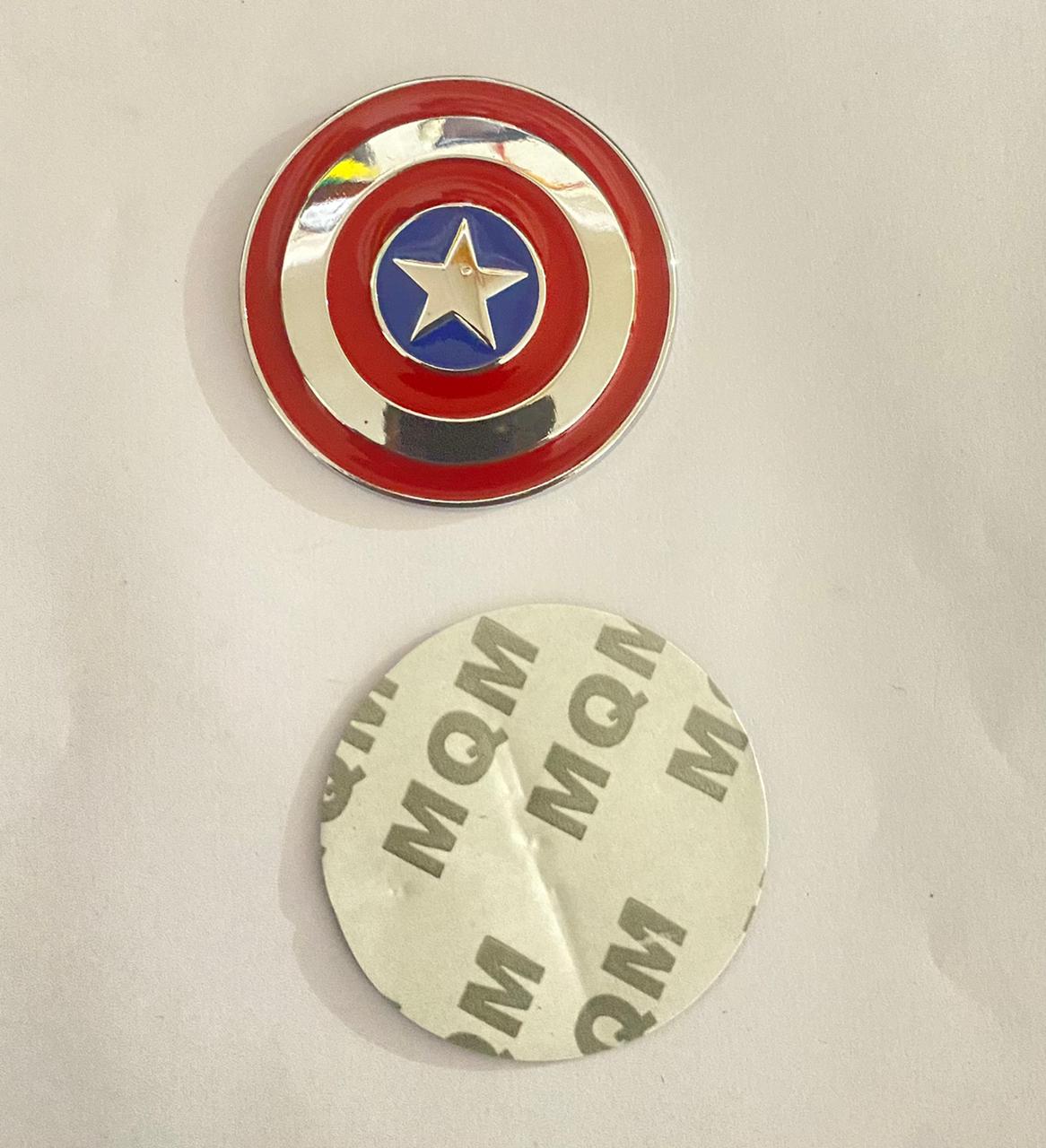 Captain America 3D Logo (7cmx7cm) for Car Bike Laptop Emblem, Captain America Sticker 3D-Badge Auto Racing Sports Logo Grand Tourer Decal Auto Accessories.